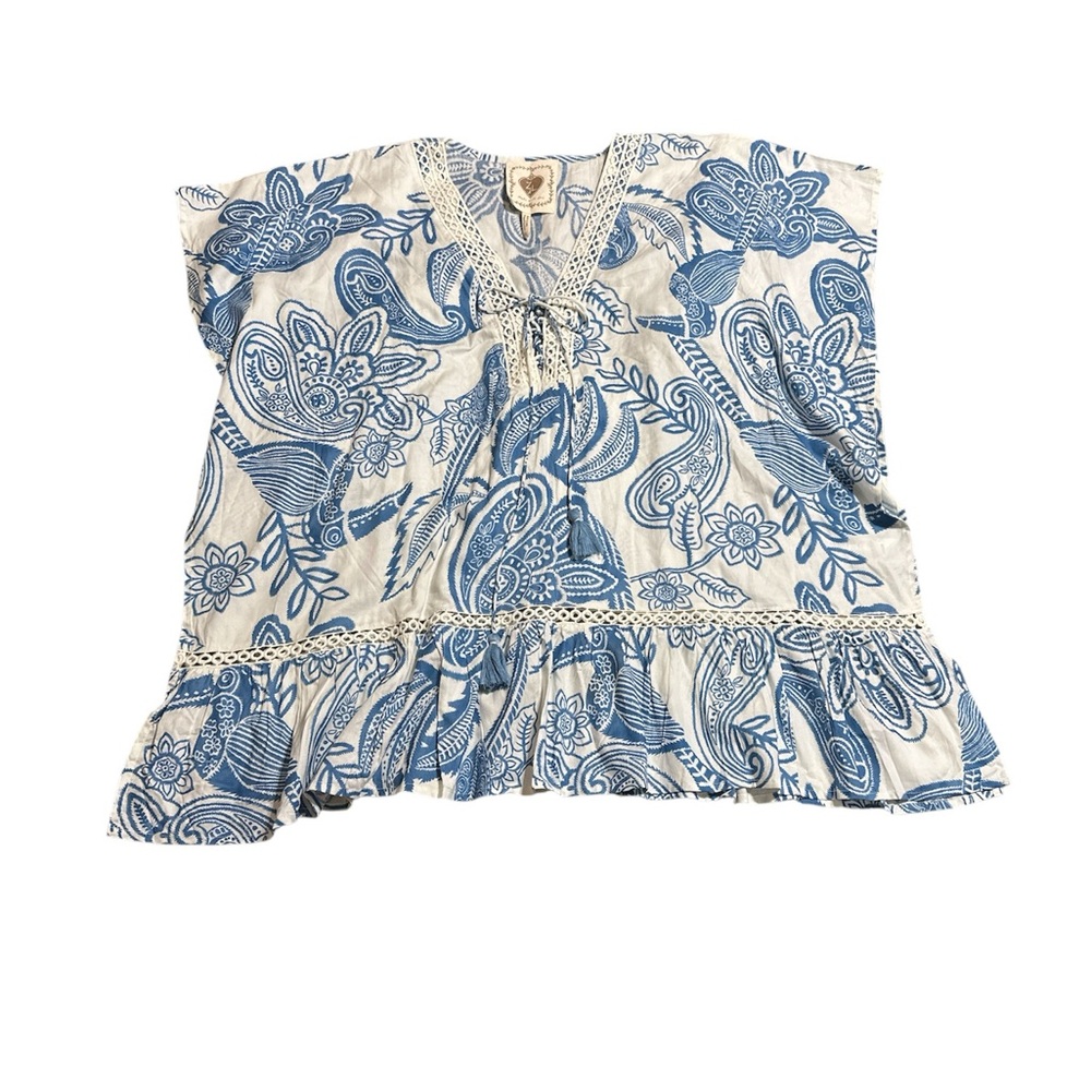 Paisley floral beach coverup